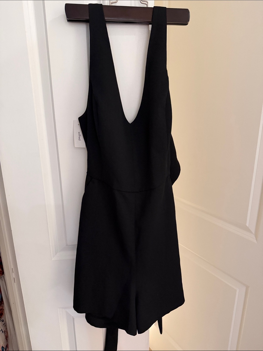 Wilfred Black Deep V Sleeveless Romper